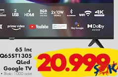 SKYTECH 65 İNÇ QLED GOOGLE TV AKILLI TELEVİZYON